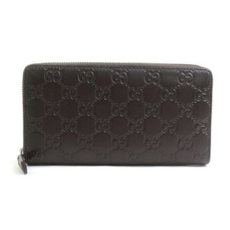 Gucci Dark Brown Leather Long Wallet (Bi-Fold) (Pre-Owned)