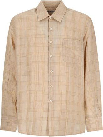 Our Legacy Above Shirt Gauze Linen - Heren - Casual Overhemden - Bruin - L - Linnen - Overhemden