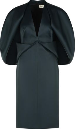 Khaite Black Satin Crepe Evening Dress