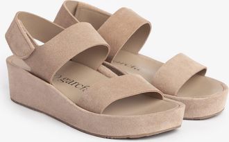 Pedro Garcia Flatform wedge in beige suede | Lacey | Essentials collection | PEDRO GARCIA