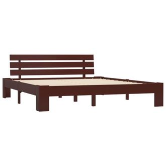 vidaXL Estructura Cama Sin Colch&oacute;n Madera Pino Marr&oacute;n Oscuro 160x200cm Vidaxl