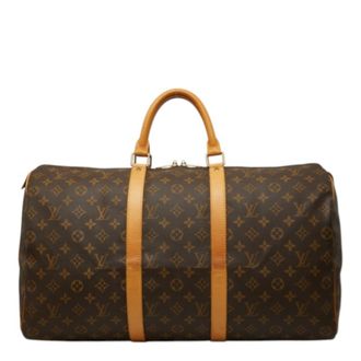 Louis Vuitton Monogram Brown Pvc Leather Boston Bag (Pre-Owned)