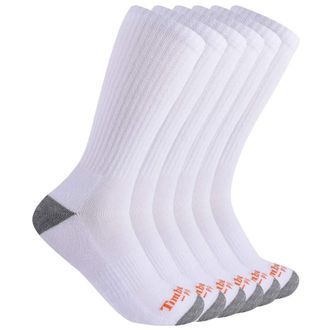 Timberland Mens 6-Pack Performance Crew Length Socks Casual, White, XX-Large