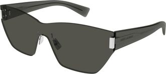 Saint Laurent Accessoires, Dames, Grijs, ONE Size, Nylon, Klassieke zwarte zonnebril