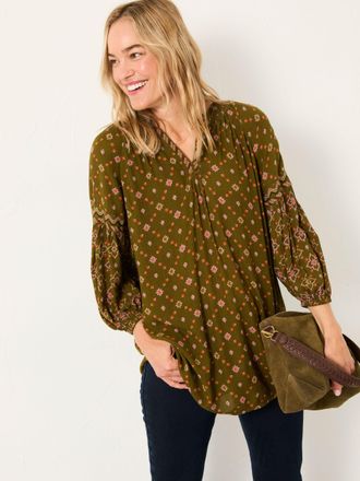 Fat Face FatFace Charlie Olive Green Stitch Tunic