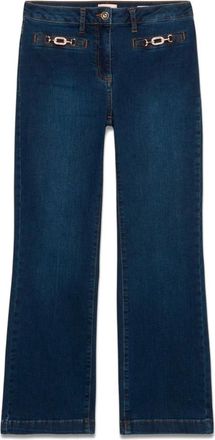 Oltre Jeans, Dames, Blauw, S, Katoen, Kick-Flare Jeans met metalen gespen