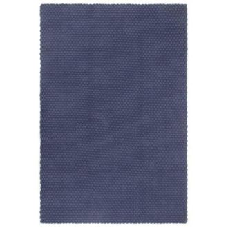 vidaXL Alfombra Rectangular Algod&oacute;n Azul Marino 160x230 Cm Vidaxl