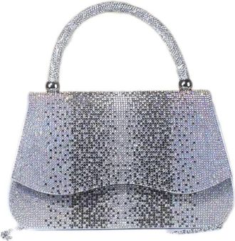 Generic Elegant Evening Clutch Bag with Crystal Rhinestone Design, Sparkly Handbag for Women, Party Wedding Formal Events, Available in Black, Red, Green, Sil