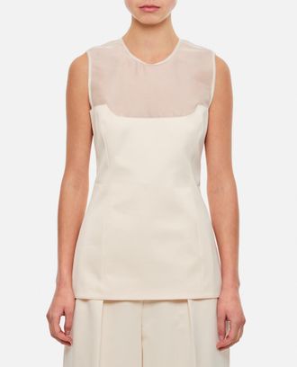 Khaite White Sleeveless Top