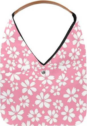 Generic Aesthetic Flower Reusable Lightweight Grocery Bags - Foldable Into Compact Pouch, Washable & Sturdy, Multipurpose for Shopping and Travel