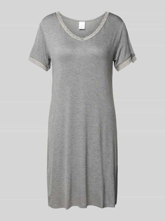 CCDK Copenhagen Nachthemd mit V-Ausschnitt Modell Jacqueline in Mittelgrau, Größe XS