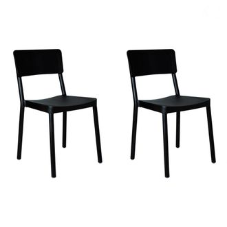 Resol Sillas lisboa pl&aacute;stico negro (pack de 2)