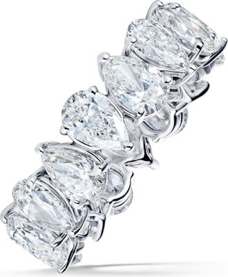 The Diamond Store LUXE 5.00ct Lab Diamond Chloe Eternity Ring with IGI Certified Pear-Cut Diamonds in 18K White Gold