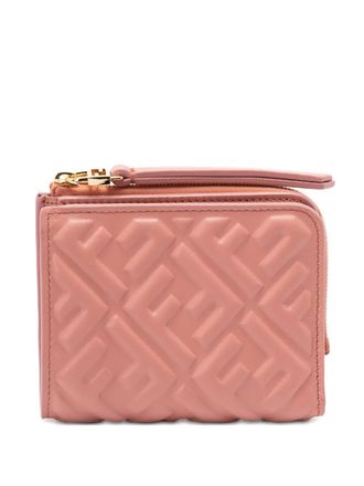 Fendi quilted zip-around wallet - women - Lambskin - One Size - Pink