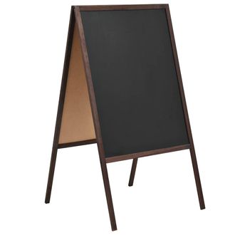 vidaXL Pizarra De Pie De Doble Cara Madera De Cedro 60x80 Cm Vidaxl