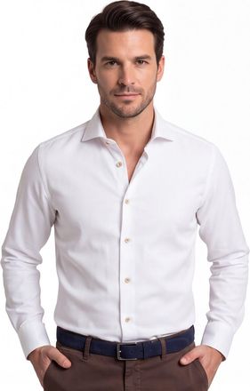 Led&ucirc;b Ledub overhemd wit katoen modern fit
