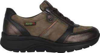 Mephisto Rollende Brede Pasvorm Sneaker - Bruin - Dames - Sneakers - Bruin - 37 EU - Leer - Schoenen
