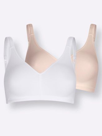 Naturana B&uuml;gel-BH NATURANA, Damen, Gr. 75, Cup B/C/D, beige (wei&szlig;, puder), 84% Polyamid, 16% Elasthan, BHs B&uuml;gel-BH