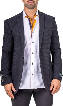 Maceoo Unconstructed Marthyr014 Black Seersucker Peak Lapel Blazer at Nordstrom, Size 6
