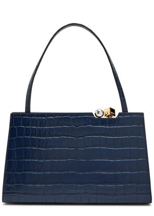 Jacquemus Le Salon Crocodile-effect Leather Shoulder bag - Navy - One Size