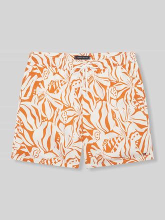 Tommy Hilfiger Regular Fit Badeshorts mit Allover-Muster in Orange, Gr&ouml;&szlig;e XXL