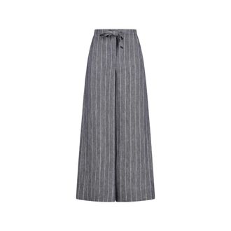 Max Mara Wide Trousers, female, Blue, Size: M Smmcrest Pants