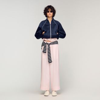 Sandro Satin wide-leg trousers