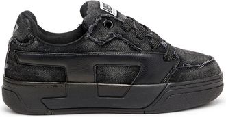 Diesel S-D-Ollie - Sneakers in frayed denim e leather - Sneakers - Man - Black