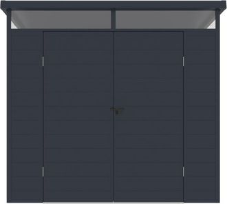 VENTE-UNIQUE.COM Cobertizo de jard&iacute;n resina gris antracita