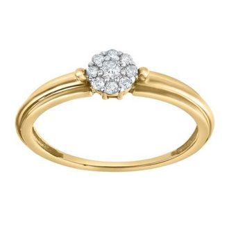LuvMyJewelry Elowen 0.15 Ct Natural Diamond Floral 10K Gold Ring in 10K Yellow Gold at Nordstrom, Size 7.5