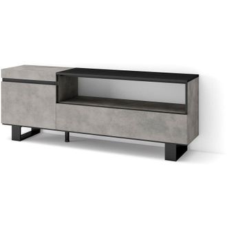 Skraut Home Skraut Home - Mueble Tv, Televisi&oacute;n, Muebles De Sal&oacute;n, Almacenaje, 150x57x35cm, Para Tv Hasta 65, Dise&ntilde;o Industrial, Estilo Moderno, Gris Cemento