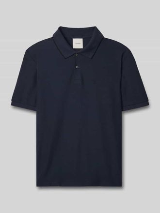 Calvin Klein Poloshirt mit Logo Stitching aus reiner Baumwolle in Marine, Gr&ouml;&szlig;e XXL