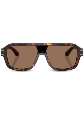 Dolce & Gabbana Eyewear DG-plaque sunglasses - Brown