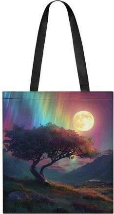 Generic Tree And Life Aurora Tote Bag for Women Men Shoulder Bags Purses Pouch Handbags