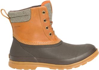 The Original Muck Boot Company Mens Originals Duck Lace Pull On Leather Waterproof Ankle Boot, Dark Brown, 11