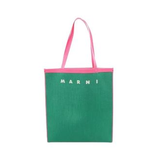 Marni Pre-owned Tote Bags, female, Green, Size: ONE SIZE Pre-owned Logo Tote Bag