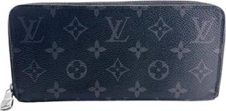 Louis Vuitton Pre-owned Monogram Eclipse Long wallet (bi-fold) - Heren - Vintage Accessoires - Zwart - ONE Size - Leer - Vintage