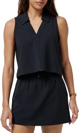 Travis Mathew Timeless Breezeblend Sleeveless Polo in Black at Nordstrom, Size X-Small