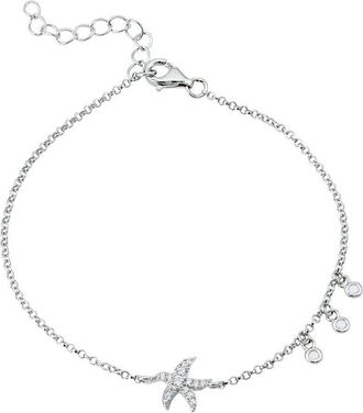 Savvy Cie Jewels Silver Cz Chain Bracelet