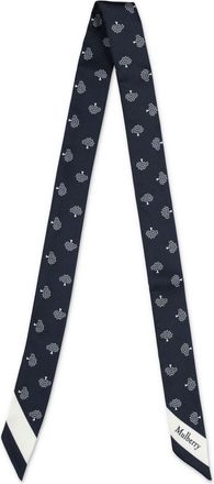 Mulberry small tree-print scarf - unisex - Recycled Polyester - One Size - Blue