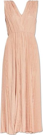 Forte_Forte Geplooide Jurk - Dames - Casual kleedjes - Roze - L - Polyester - Kleedjes