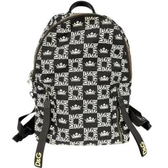 Dolce & Gabbana Pre-owned Backpacks, unisex, Black, Size: ONE SIZE Pre-owned Nylon Backpack