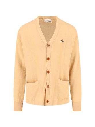 Vivienne Westwood Beige Alex Cotton V-Neck Cardigan