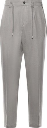 Eleventy Heren, Broeken, Grijs, Maat: W31 Leer