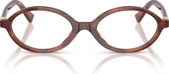 Miu Miu 0mu 01xv Tortoiseshell Oval Frame Eyeglasses