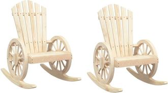 vidaXL Vidaxl - Sillas Mecedoras Adirondack 2 Uds Madera Maciza De Abeto