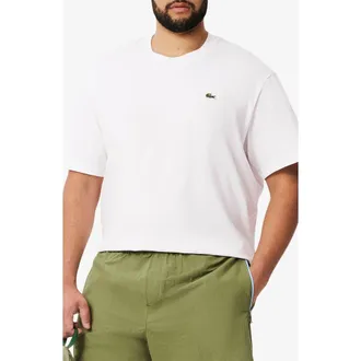 Lacoste Cotton Crewneck T-Shirt in White at Nordstrom, Size 8