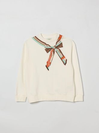 Fendi Felpa a girocollo in cotone con fiocco Fendi