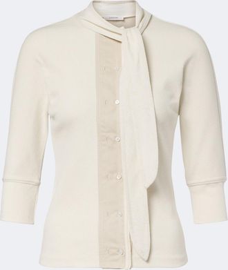 Christophe Lemaire RIbbed-knit cotton and linen top