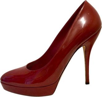 Gucci Red patent leather platform heeled pumps Size 38.5